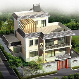 Prefabricated Light Steel Villa House With Custom Drawing Long Years Lifetime