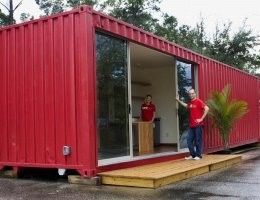 Home Living Flat Pack Container / Modern Prefab Container Homes Rock Wool Sandwich Panel