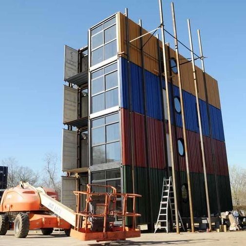 Recyclable Shipping Container Cabin Steel Structure With Rockwool Insulation